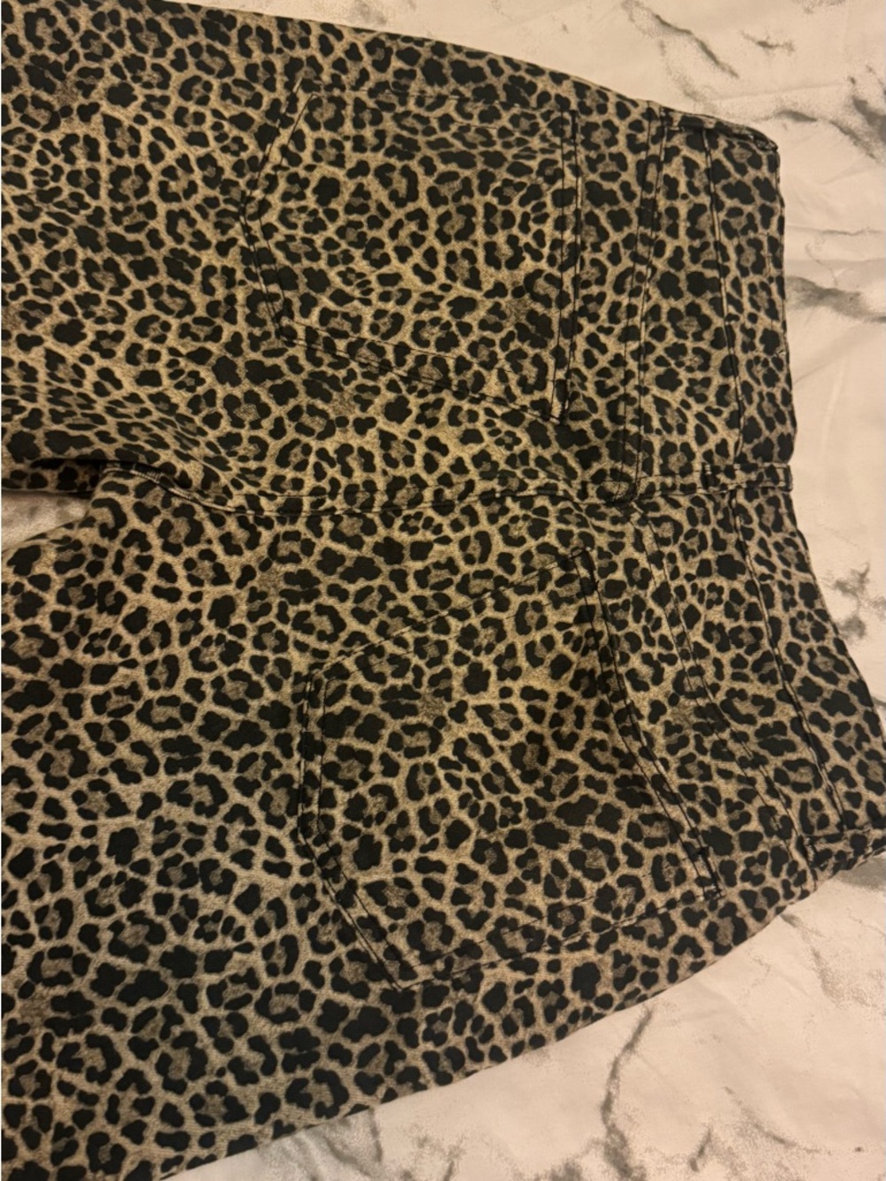 Zara Leopard-Pattern Jeans in Tan and Black - Picture 6 of 7